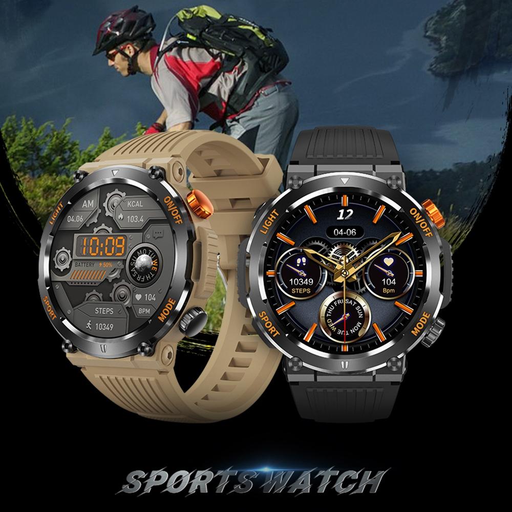 1.46 Inch Round Screen Bluetooth Smart Watch Support Health Monitoring & 100+ Sports Modes - Black