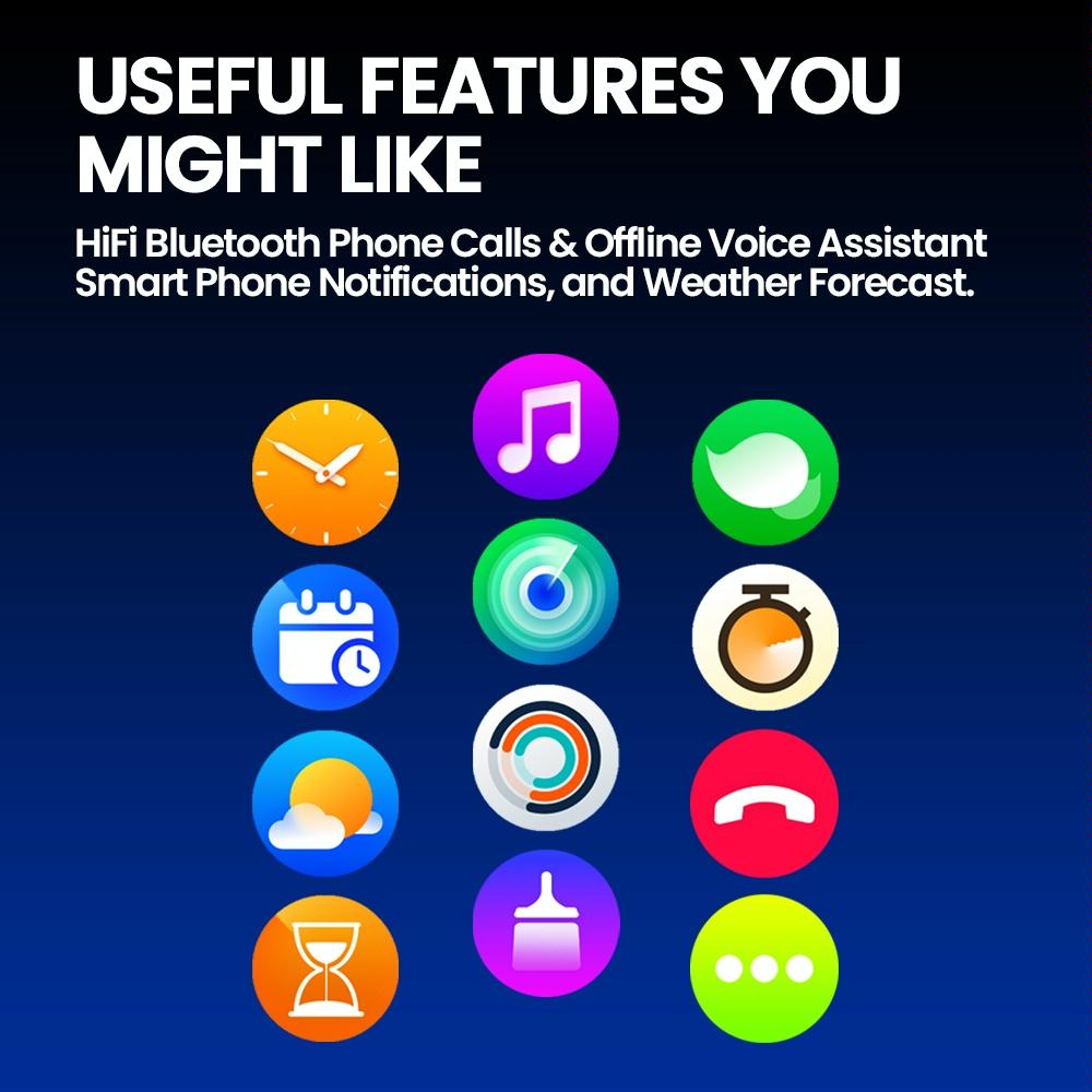 1.43 Inch Fitness & Wellness Smart Watch 24H Health Monitoring - Lava Black