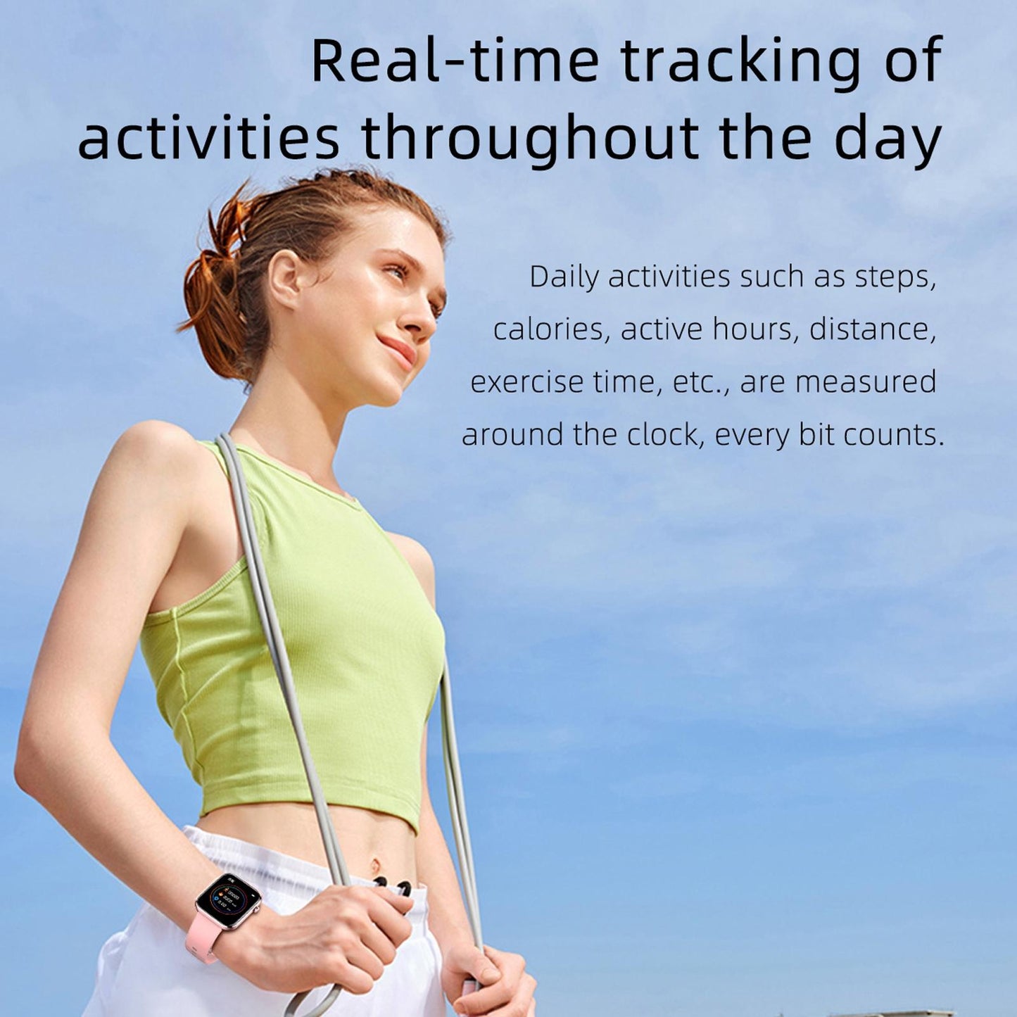 1.69 Inch Ip67 Waterproof Smart Watch With Touch Screen Health Monitoring - Black