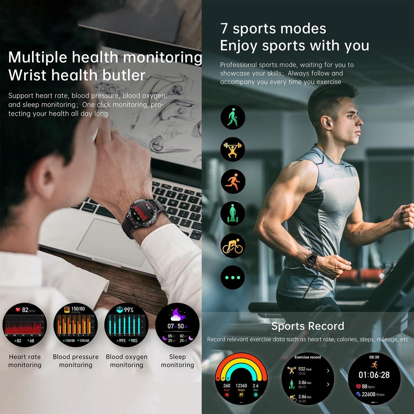 1.39 Inch Waterproof Bracelet Support Bluetooth Call / Nfc / Heart Rate - Silver