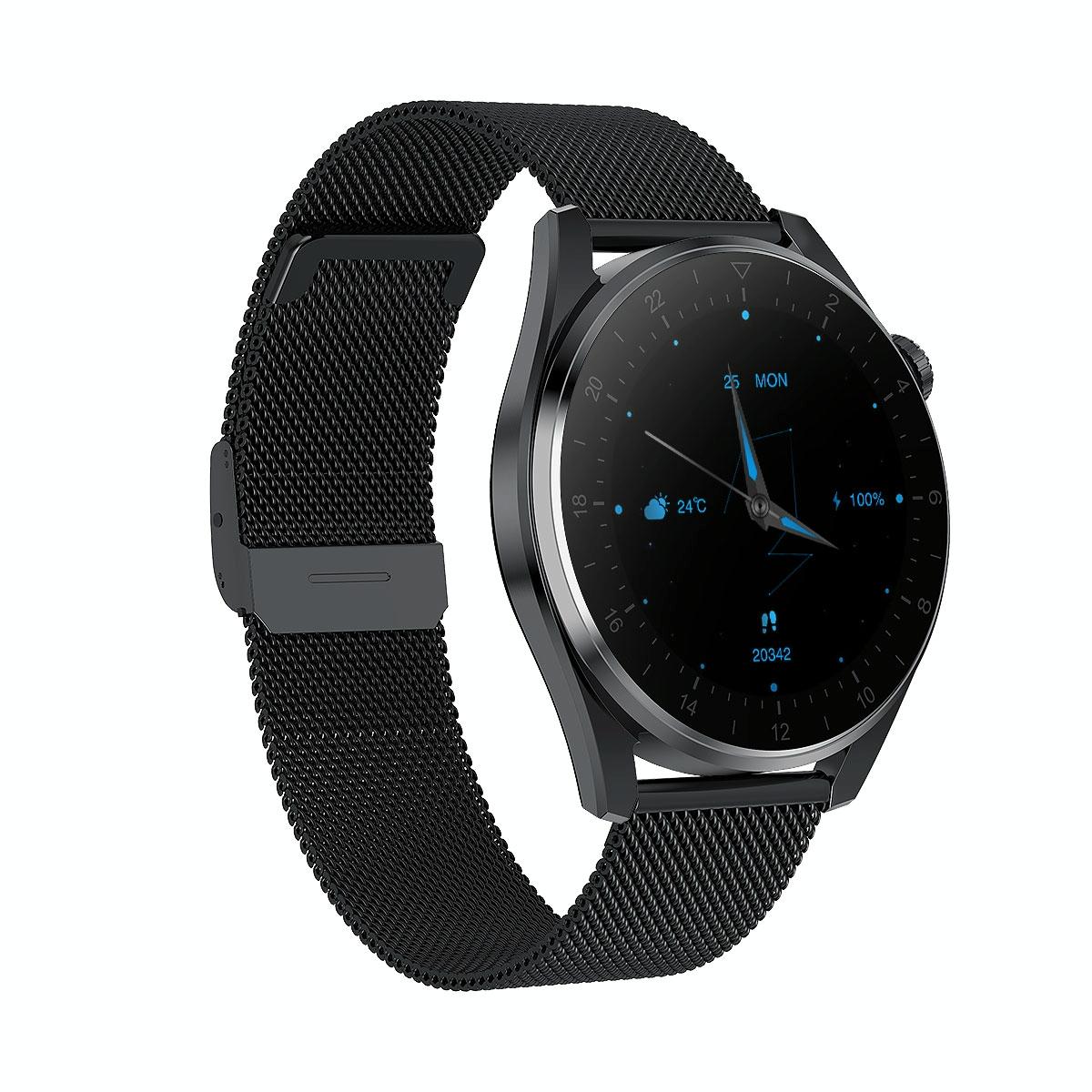 Waterproof Steel Smartwatch With Colour Screen - Ip68 - Silver