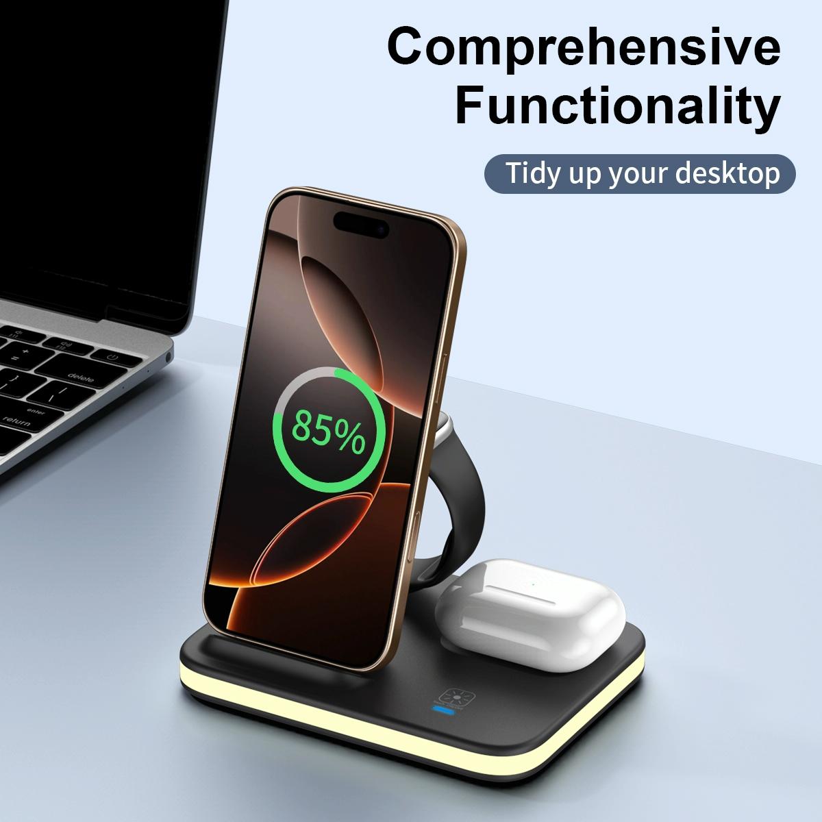 4 In 1 Magnetic Fast Wireless Charger - Silver
