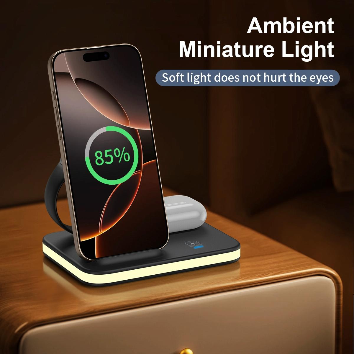 4 In 1 Magnetic Fast Wireless Charger - Silver