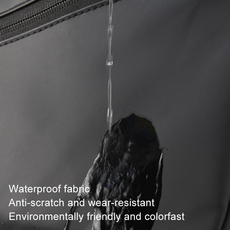 Leather Anti Theft Triangle Bag Secure Crossbody Chest Bag - Black