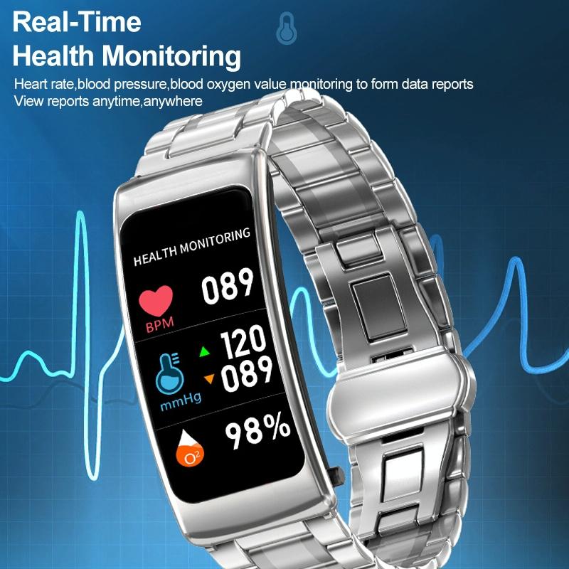 1.14 Inch Silicone Band Earphone Detachable Life Waterproof Smart Watch Support Bluetooth Call - Black Red