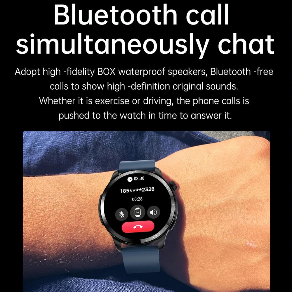 1.39 Inch Ip67 Waterproof Leather Band Smart Watch Supports Bluetooth Call / Blood Oxygen / Body Temperature Monitoring - Brown