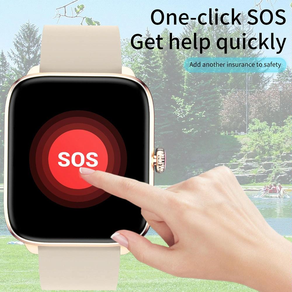 1.96 Inch Ip67 Waterproof Silicone Band Smart Watch Supports Dual-Mode Bluetooth Call / Heart Rate Monitoring - Pink