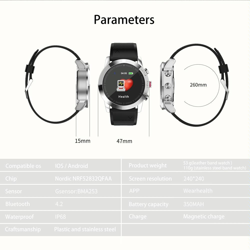 Waterproof Smart Bracelet With Heart Rate Monitor And Multi-Sport Mode - Black
