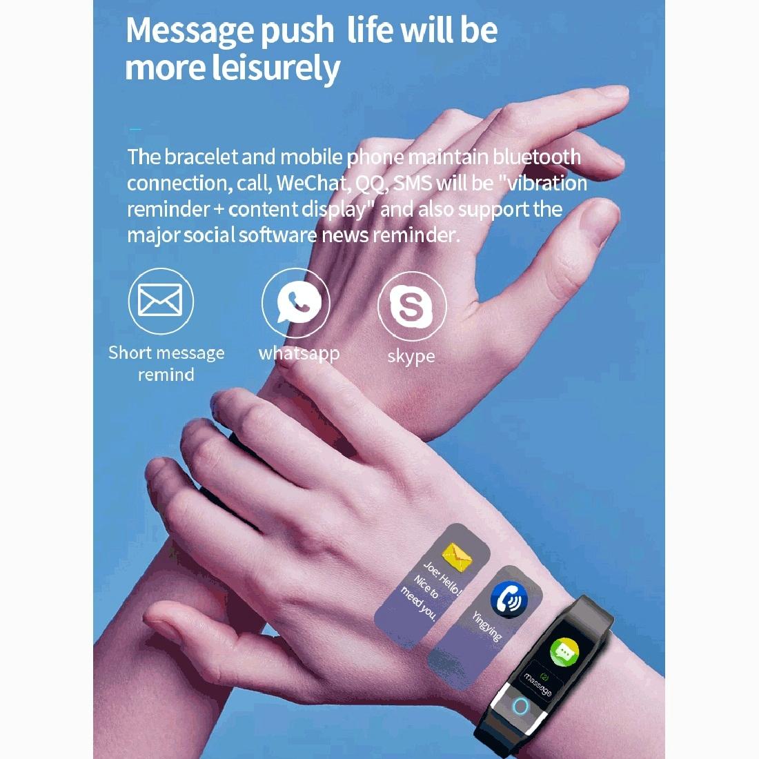 Smart Watch With Heart & Oxygen Monitoring Colour Screen Ip67 - Black