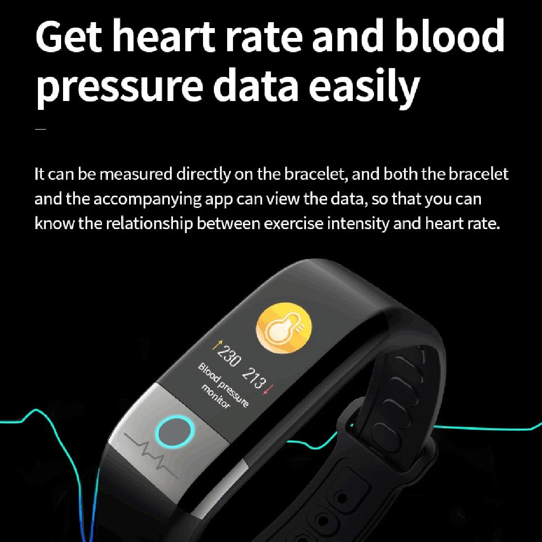 Smart Watch With Heart & Oxygen Monitoring Colour Screen Ip67 - Black
