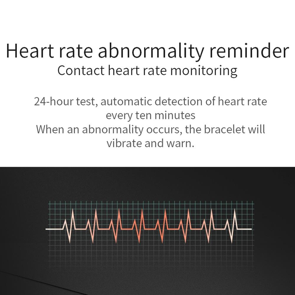 Waterproof Smart Bracelet With Call Heart Rate Bp Sleep And Sedentary Functions - Black