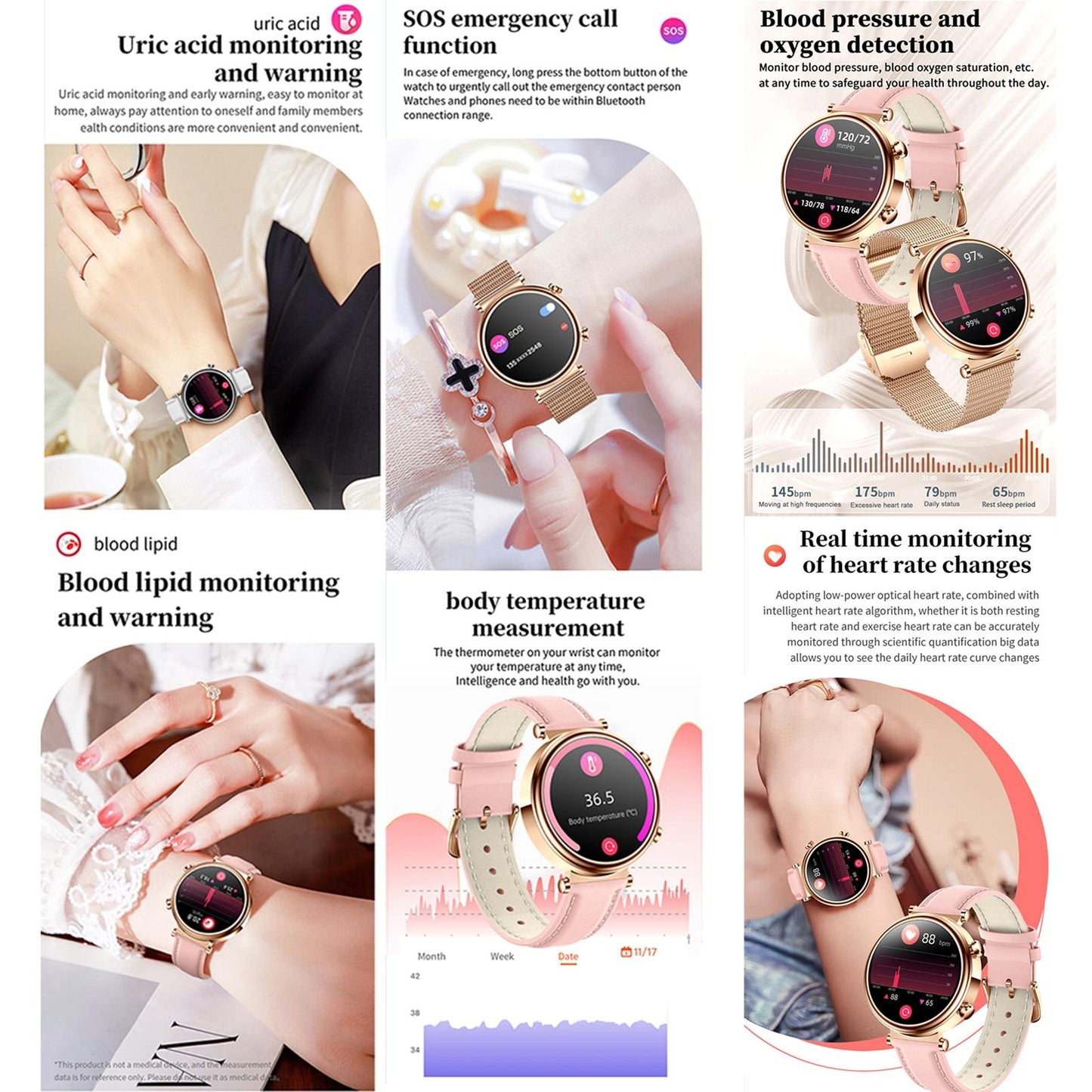 Women Smart Watch With Bt Call Health Tracking And Sos - Compact And Stylish - Silver Steel Band