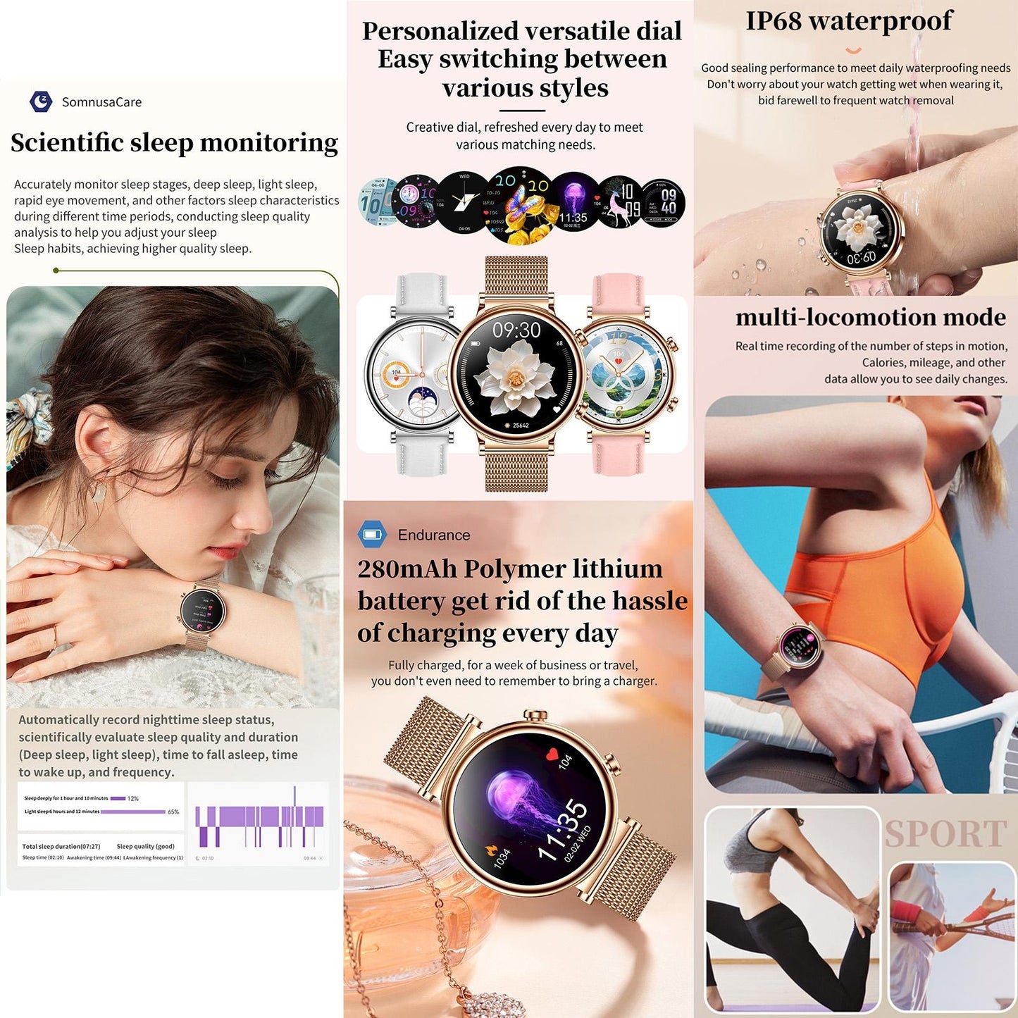 Women Smart Watch With Bt Call Health Tracking And Sos - Compact And Stylish - Silver Steel Band