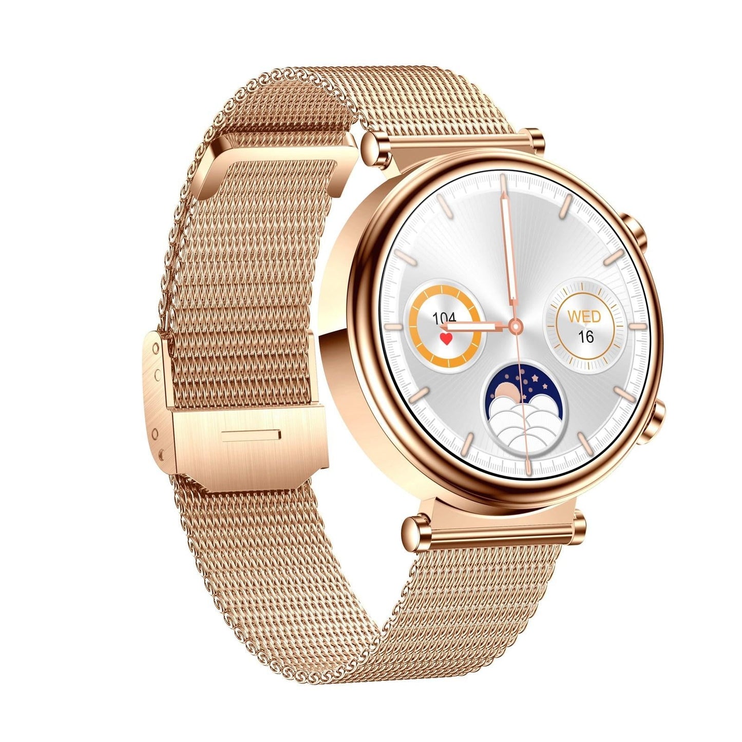 Women Smart Watch With Bt Call Health Tracking And Sos - Compact And Stylish - Silver Steel Band