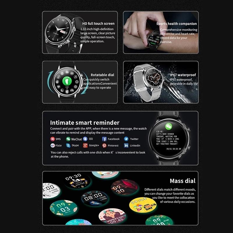Silicone Band Smart Watch With Colour Screen - Silver
