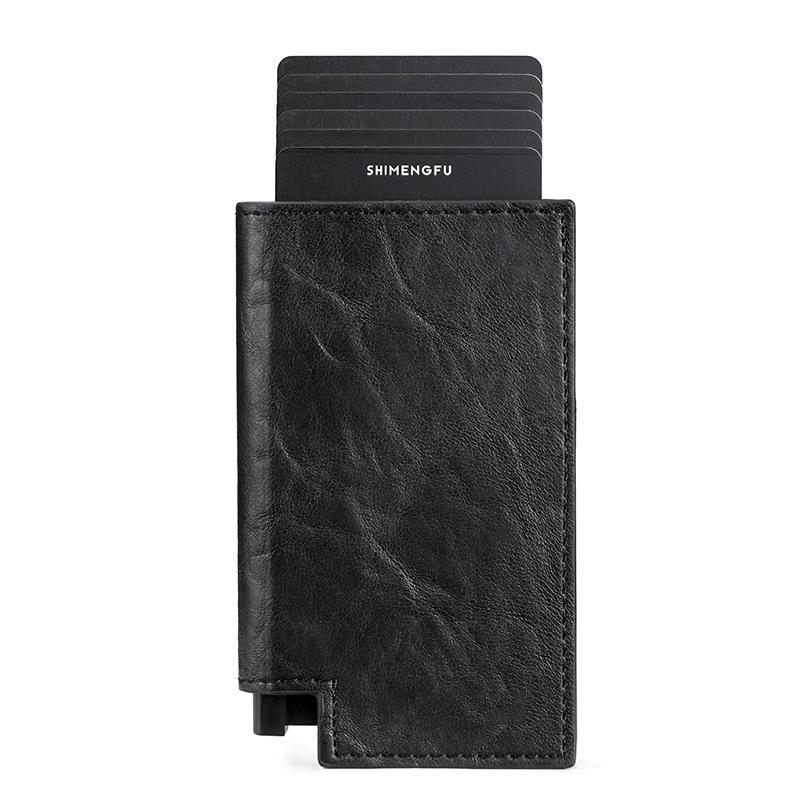Rfid Bifold Wallet With Pop Up Card Holder - Carbon Fiber Black