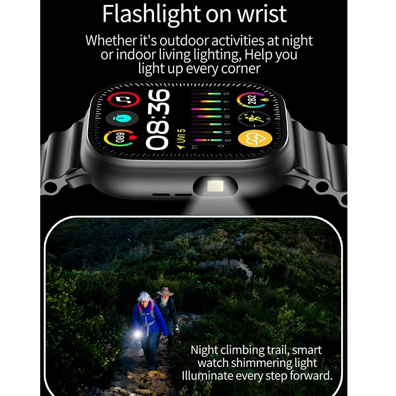 2.01 Inch Bluetooth Call Smart Watch Support Heart Rate / Blood Oxygen - Silver Grey