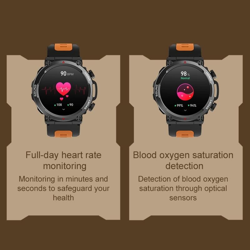 Waterproof Smart Watch With Heart Rate & Sleep Monitoring - Gold
