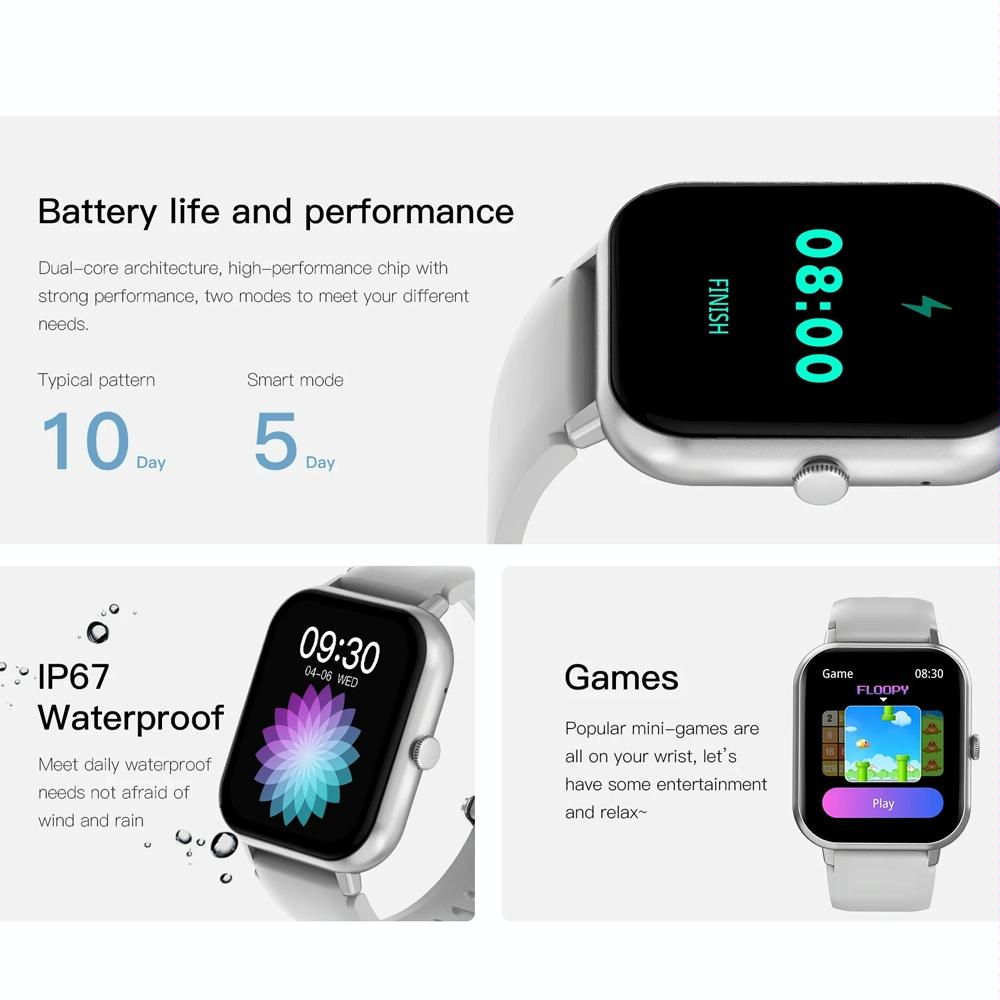 1.83 Inch Touch Screen Ai Voice Heart Rate / Blood Oxygen / Blood Pressure / Sleep Monitoring Bluetooth Smartwatch - Khaki