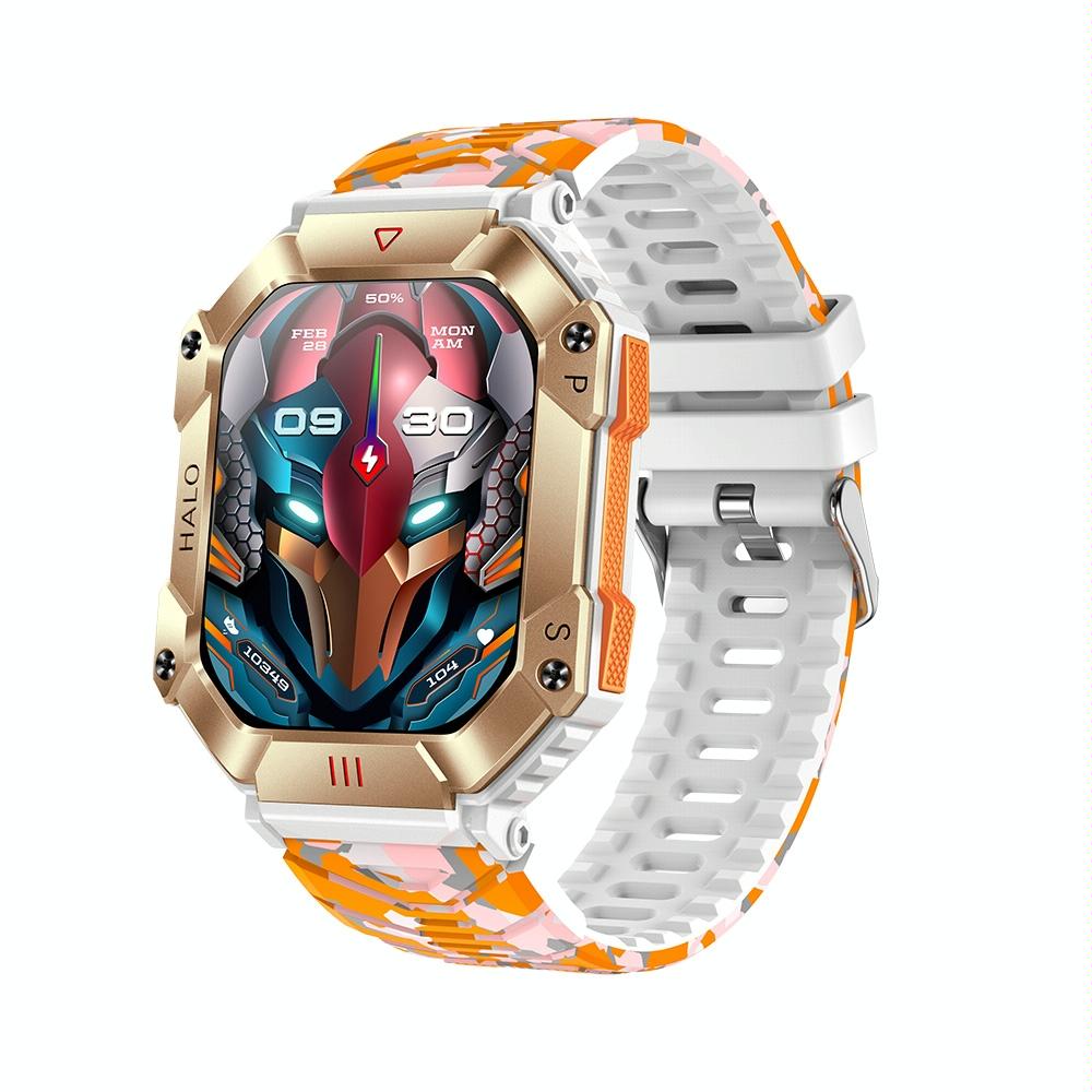 2.0 Inch Bt5.1 Ip67 Sport Smart Watch Support Bluetooth Call / Sleep / Blood Oxygen / Heart Rate / Blood Pressure Health Monitor - Black + Camouflage