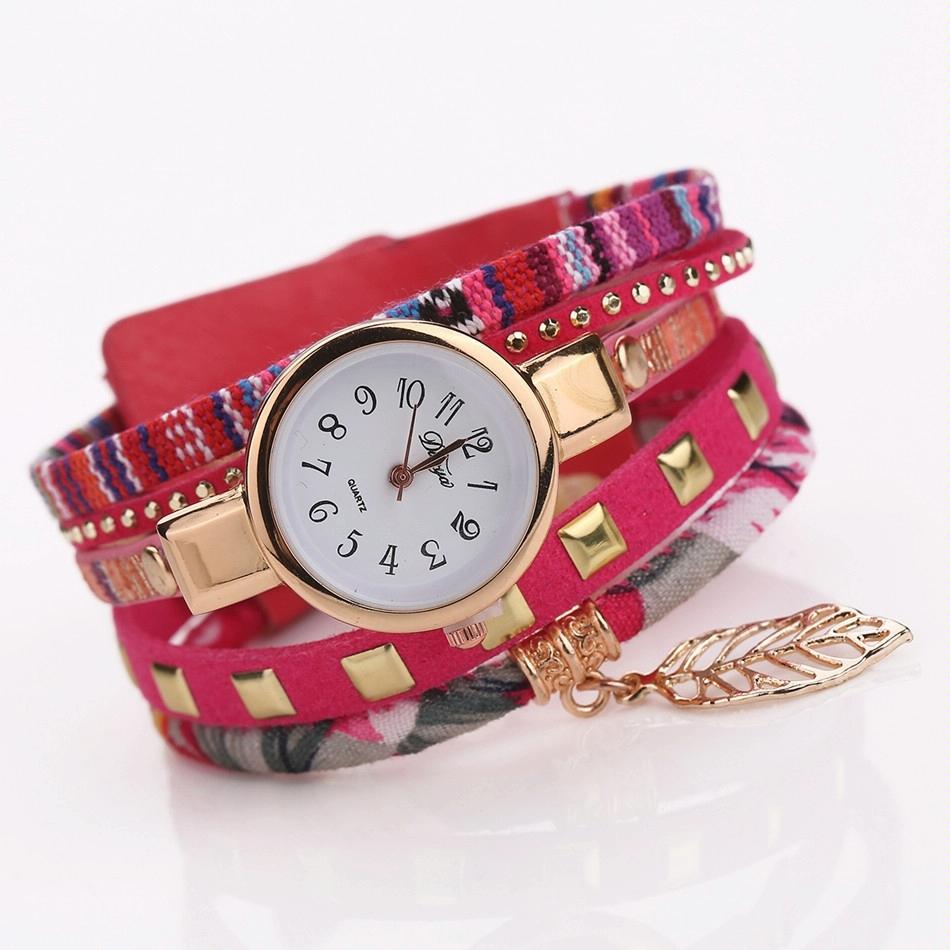 Leaf Pendant Quartz Bracelet Watch for Women - Sky Blue