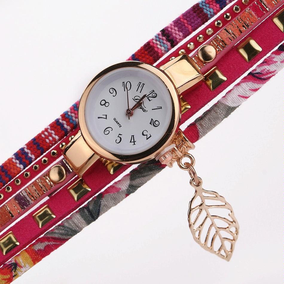 Leaf Pendant Quartz Bracelet Watch for Women - Sky Blue