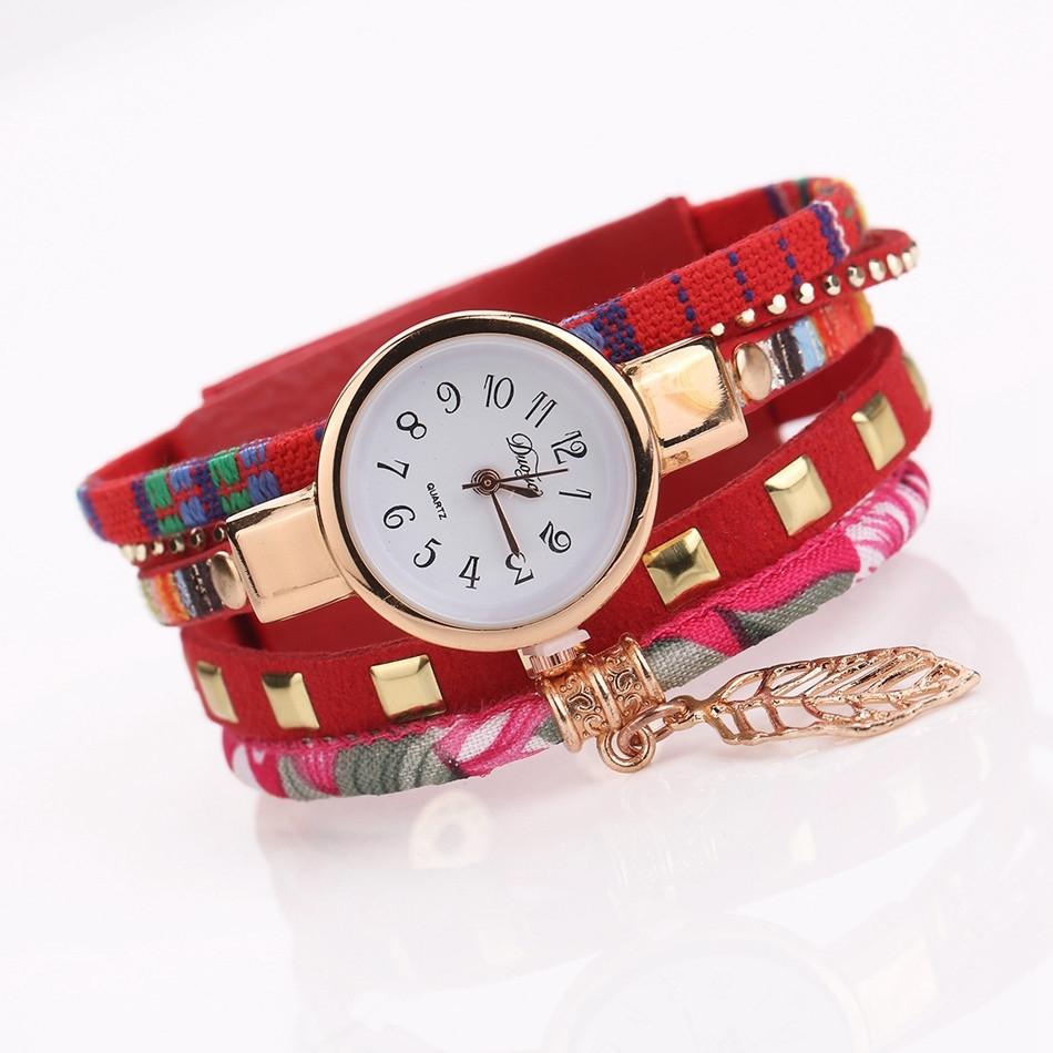 Leaf Pendant Quartz Bracelet Watch for Women - Sky Blue