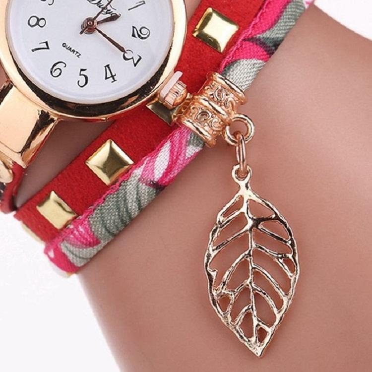 Leaf Pendant Quartz Bracelet Watch for Women - Sky Blue