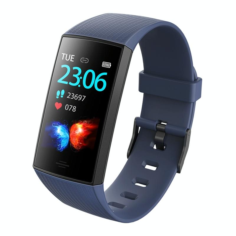 Waterproof Smart Bracelet With Step Heart And Sleep Monitoring - Ip67 - Blue