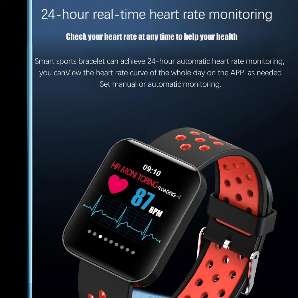 Waterproof Smart Bracelet With Tft Screen And Health Monitoring - Blue