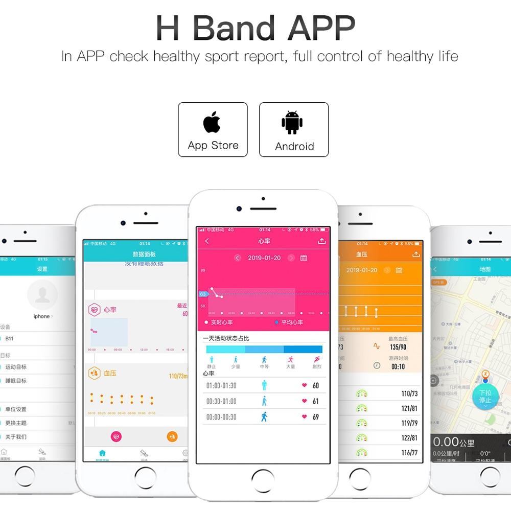 Waterproof Smart Bracelet With Call Heart Bp Sleep And Sedentary Monitoring - Ip67 - Blue