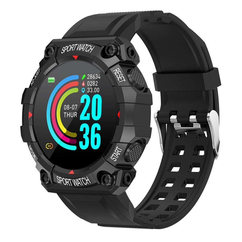 1.3 Inch Colour Round Screen Sport Smart Watch Support Heart Rate / Multi-Sports Mode - Red