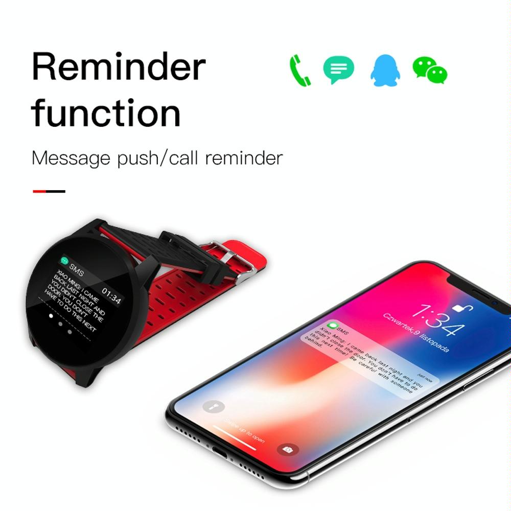 Waterproof Smart Bracelet With Call Heart Sleep Bp And Oxygen Monitoring - Ip67 - Red