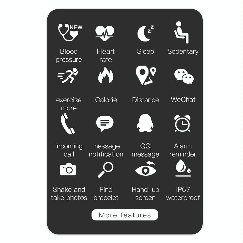 Waterproof Smart Bracelet With Call Heart Sleep Bp And Oxygen Monitoring - Ip67 - Red