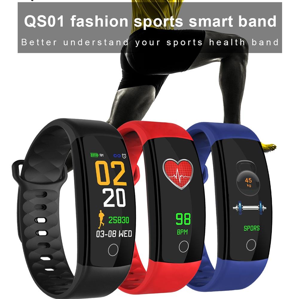 Waterproof Tft Smart Bracelet With Call / Heart / Sleep / Bp Monitoring And Sedentary Reminder - Red