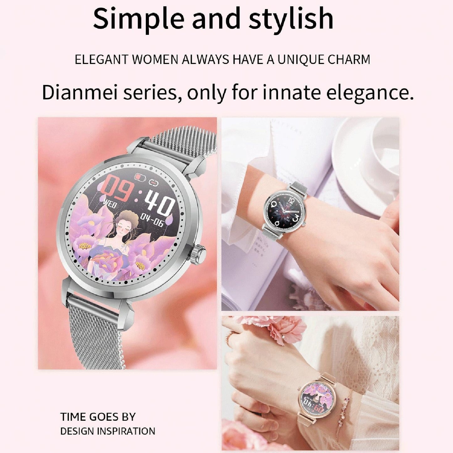Menstrual Period Smart Bracelet With Blood Pressure And Heart Rate Monitoring - Silver