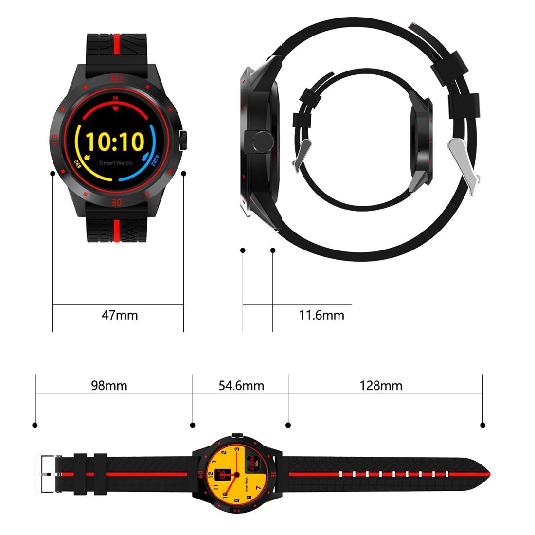 1.3 Inch Tft Screen Mtk2502C Bluetooth4.0 Silicone Watch Band Support Heart Rate Monitor & Pedometer & Sleep Monitor & Sedentary Reminder - Yellow