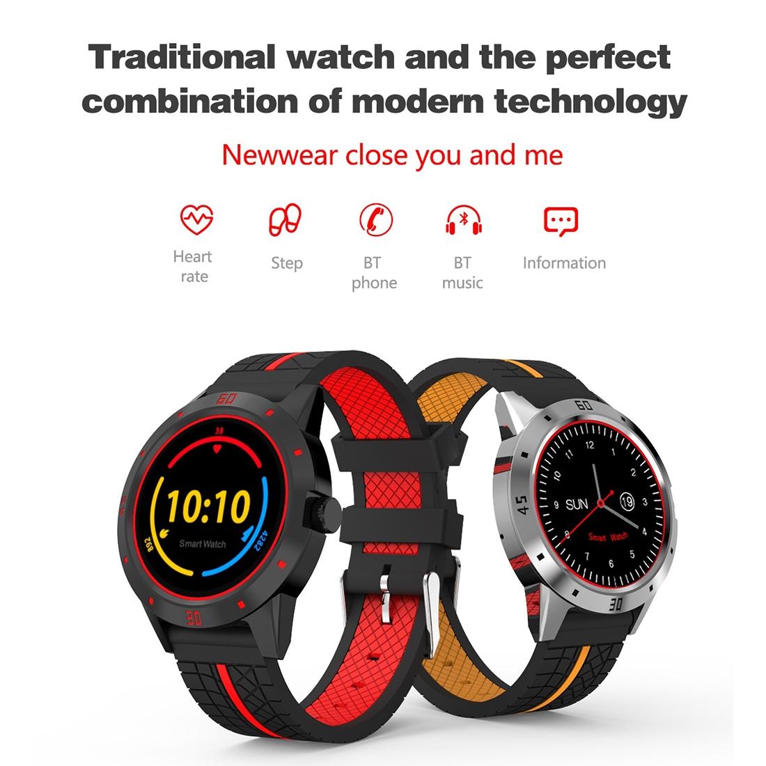 1.3 Inch Tft Screen Mtk2502C Bluetooth4.0 Silicone Watch Band Support Heart Rate Monitor & Pedometer & Sleep Monitor & Sedentary Reminder - Yellow