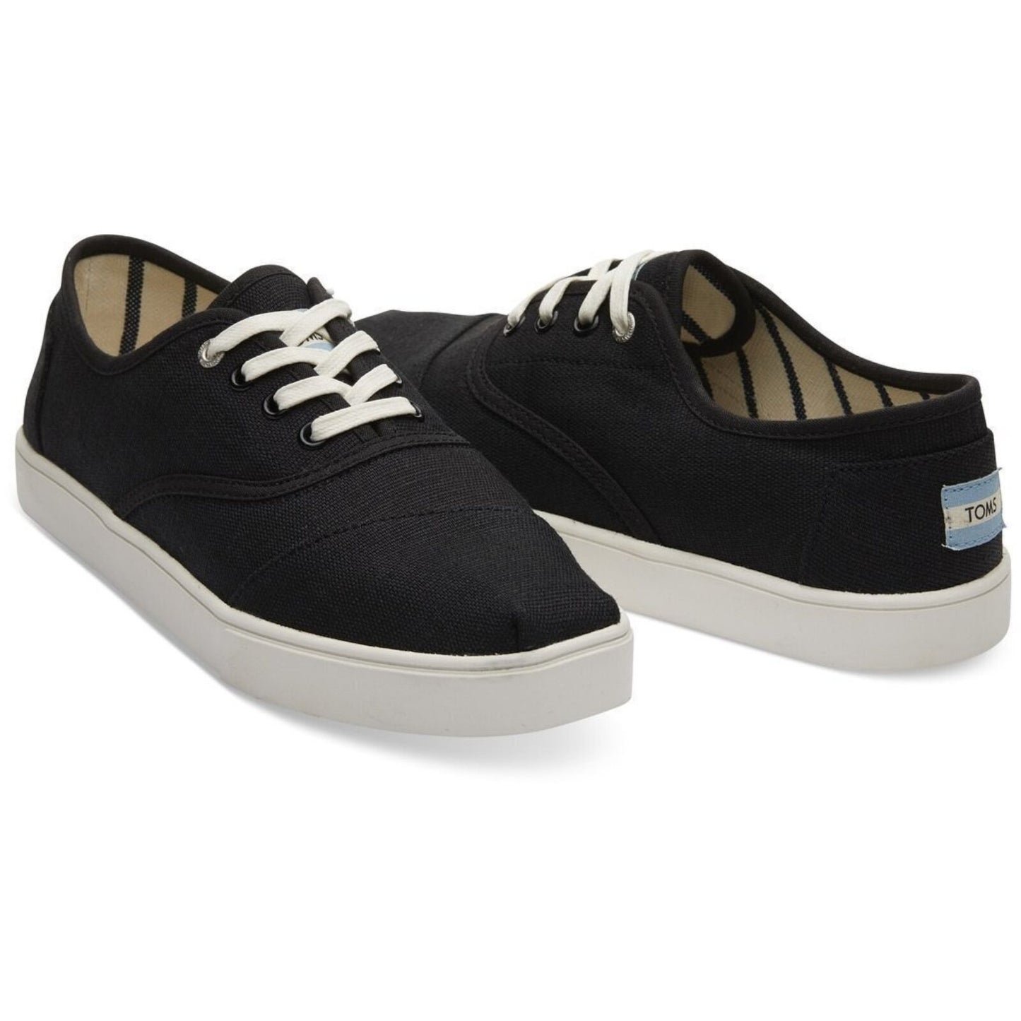 TOMS Heritage Mens Canvas Casual Shoes Sneakers Lace Up Low Cut - Black - US 8
