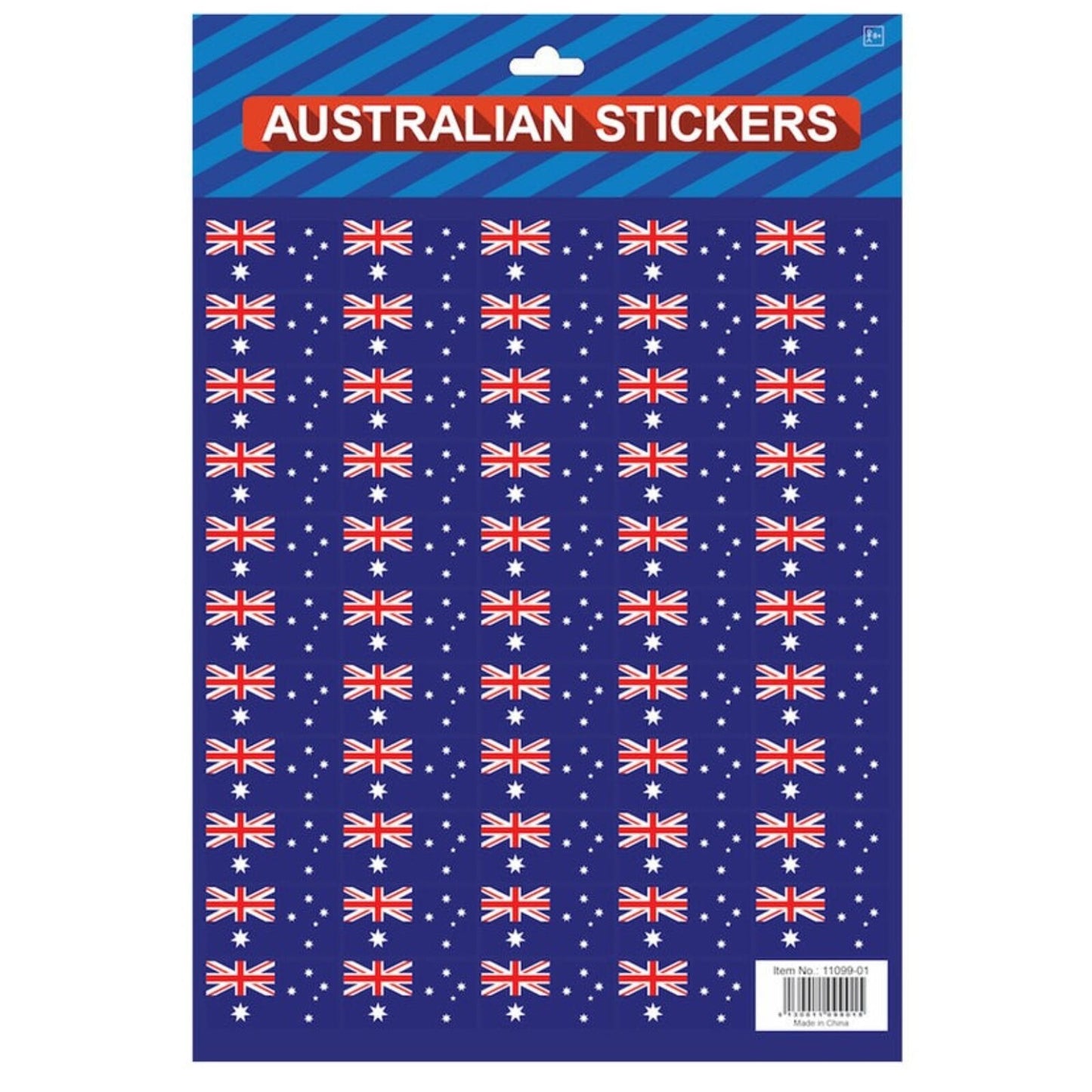 Australian Flag Stickers โ A4 Sheet of Festive Stickers for Australia Day Celebrations