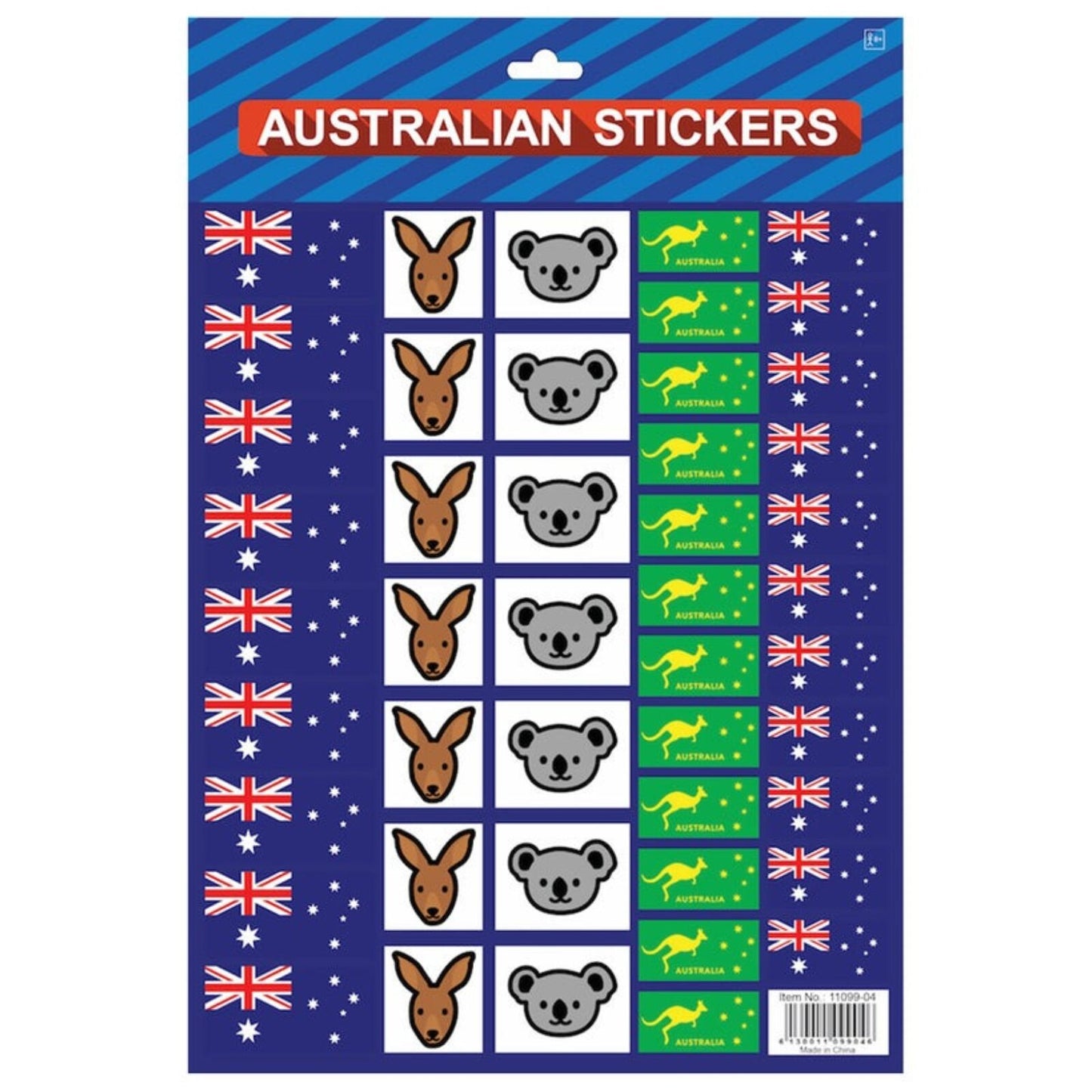 Australian Flag Stickers โ A4 Sheet of Festive Stickers for Australia Day Celebrations