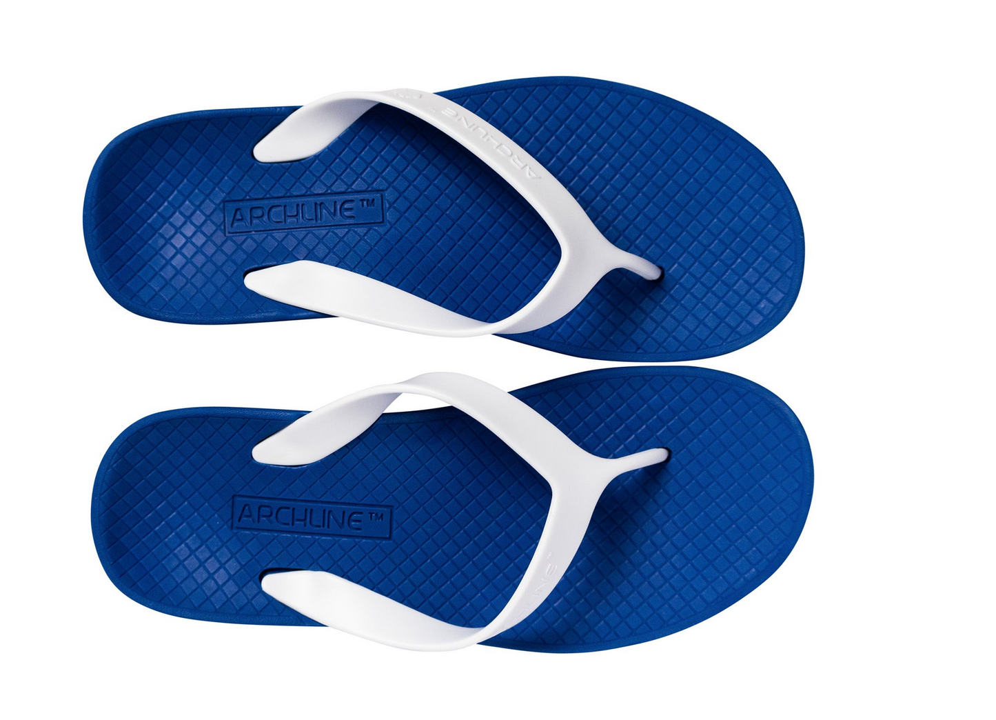 ARCHLINE Orthotic Thongs Arch Support Shoes Footwear Flip Flops Orthopedic - Blue/White - EUR 45