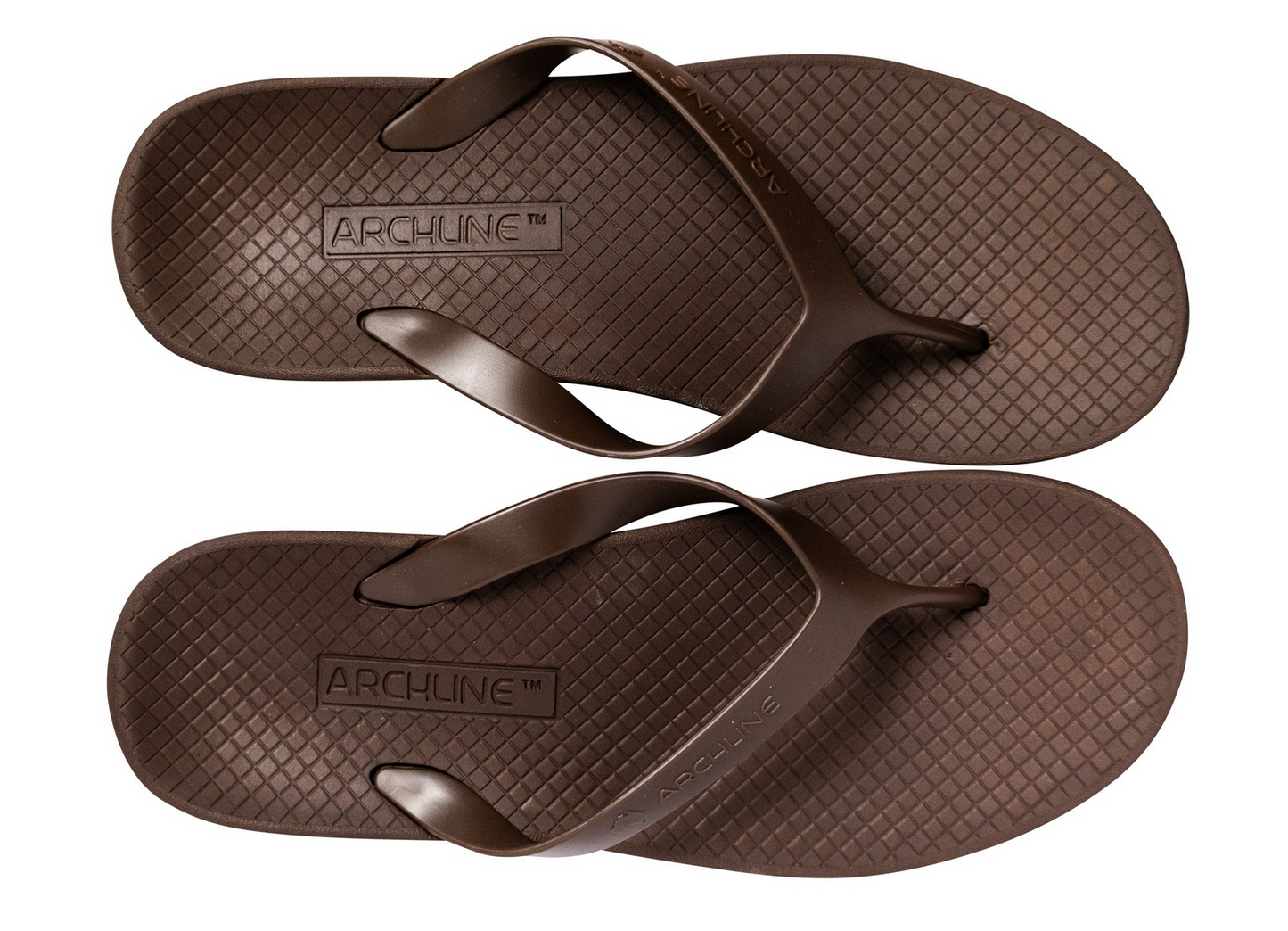ARCHLINE Orthotic Thongs Arch Support Shoes Footwear Flip Flops Orthopedic - Brown/Brown - EUR 36