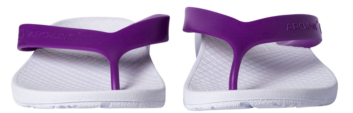 ARCHLINE Orthotic Thongs Arch Support Shoes Footwear Flip Flops Orthopedic - White/Fuchsia - EUR 41