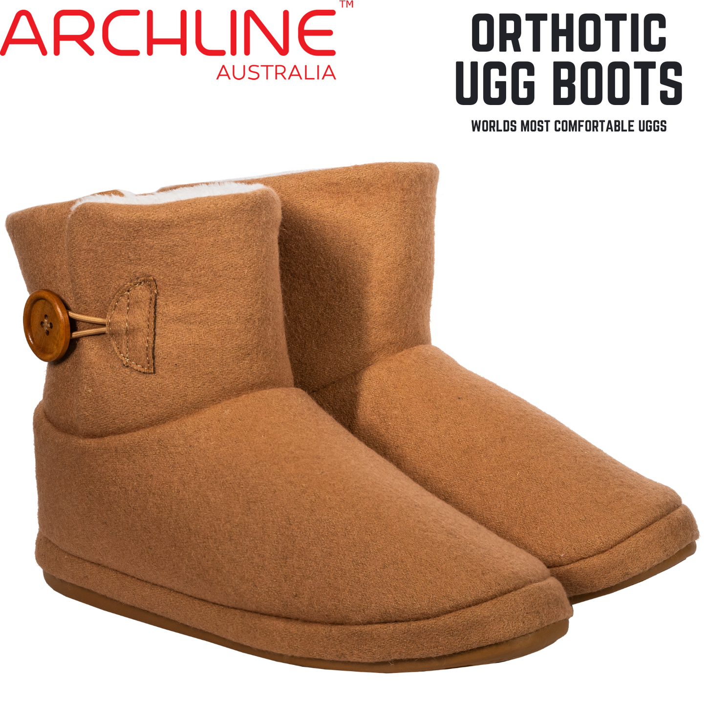 Archline Orthotic UGG Boots Slippers Arch Support Warm Orthopedic Shoes - Chestnut - EUR 37 (Women's US 6/Men's US 4)