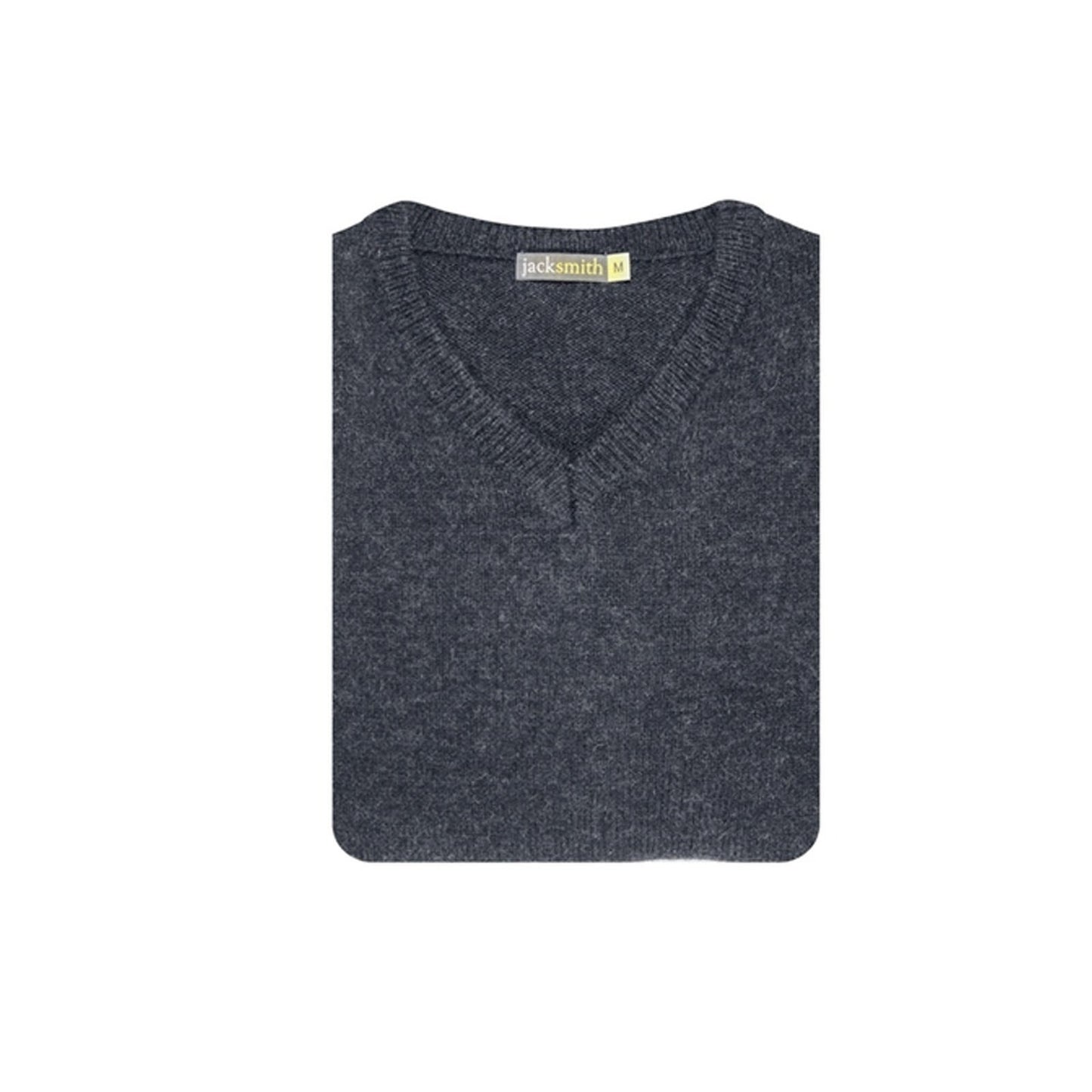 100% Shetland Ragg Wool V Neck Knit Jumper Pullover Mens Sweater Knitted - Navy - M