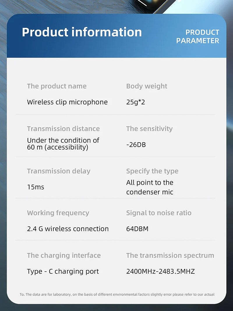 Hridz SX6 Type-C 2in1 Portable Professional Wireless Microphone 2.4g Dual Microphone for Vlog Singing Teaching Recording