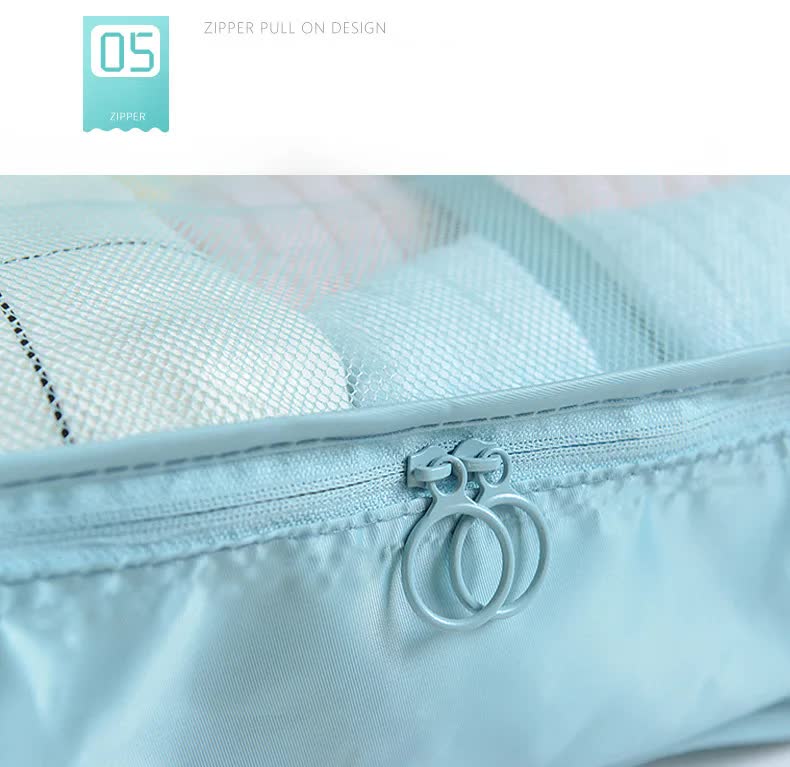 Off White 8-Piece Travel Organizer Set - Packing Bags for Clothes, Shoes, Underwear, and Toiletries with Drawstring and Zip Pouches