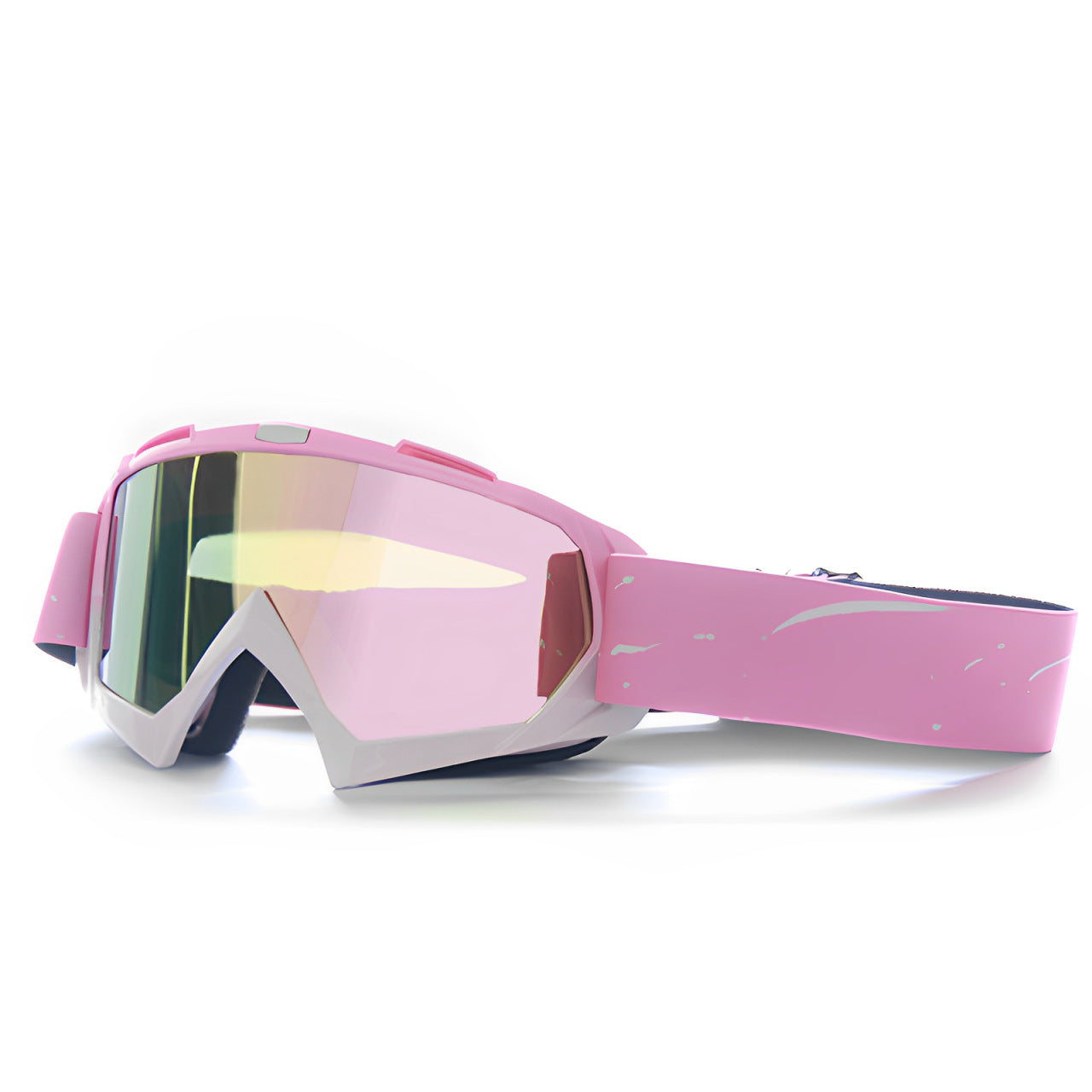 Progressive Pink + Rose Pink Lenses Outdoor Protective Motorcycle Goggles β Windproof, Dustproof, Skiing, and Cycling Eyewear β Lightweight Anti-Fog Design for Men and Women