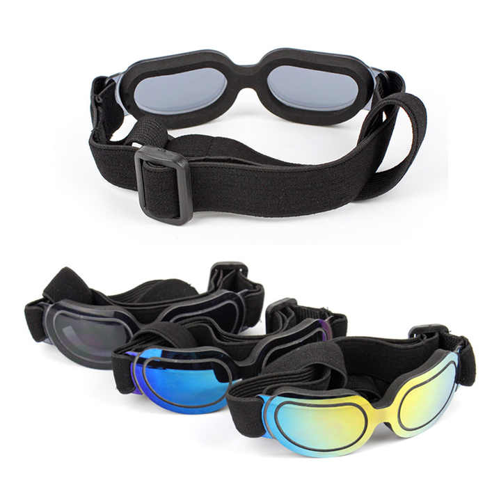Blue Lenses Pet Sunglasses for Dogs and Cats โ UV Protection, Adjustable Strap, Anti-Wind and Anti-Fog Pet Goggles